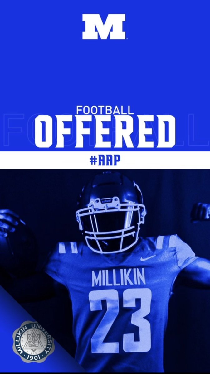 Blessed to receive my first official 🅾️ from Millikin University , Thank you for the opportunity <a href="/Coach_JBurrell/">Coach_JB</a> <a href="/MU_BigBlueFB/">Millikin Football</a>