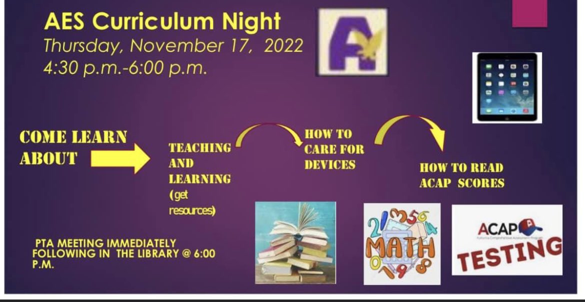 lslavender's tweet photo. AES Curriculum Night was a success! #atavondalewesoar https://t.co/n9i6xpXdYt