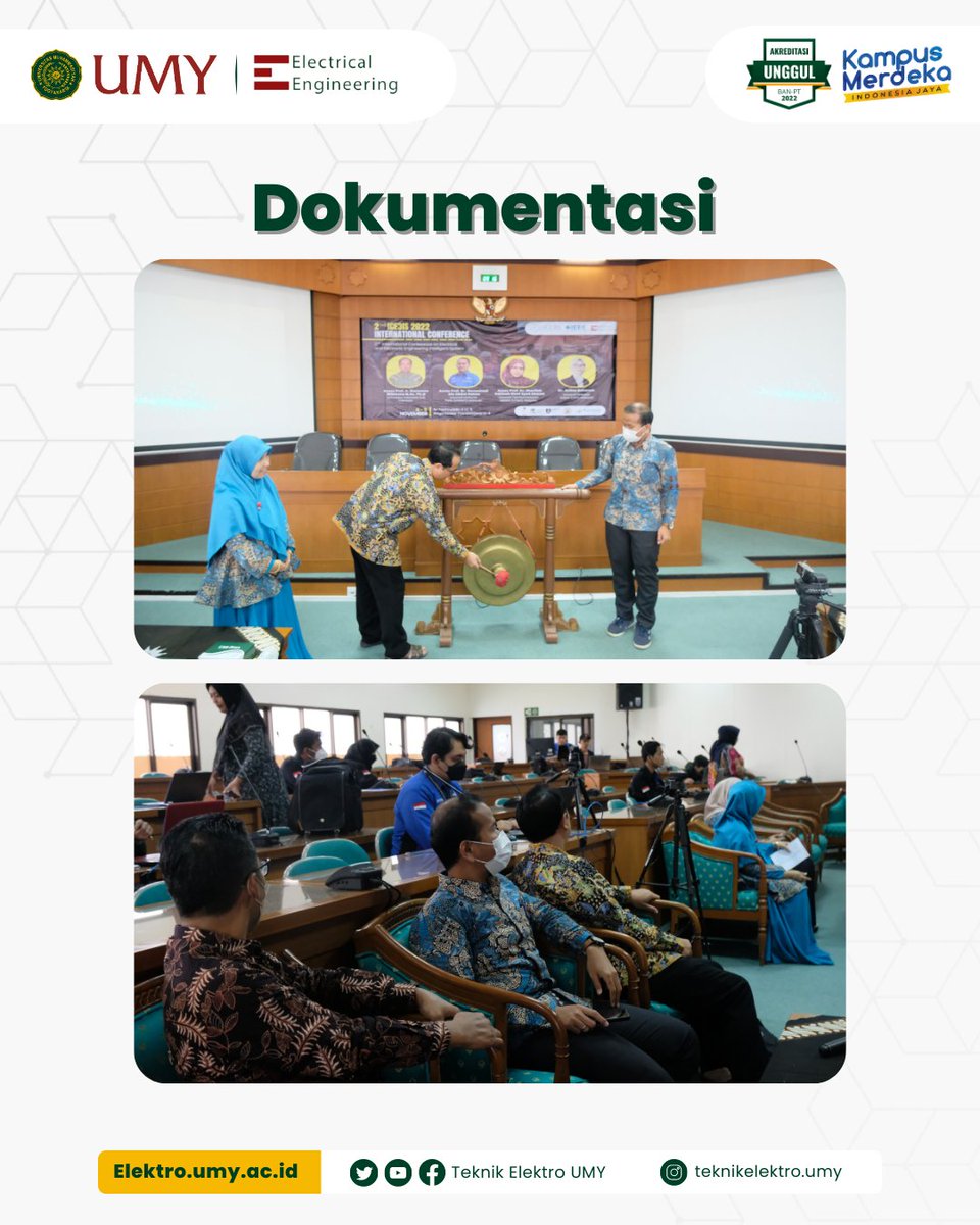 ElektroUMY's tweet photo. [International Conference]
Program Studi Teknik Elektro kembali menggelar International Conference on Electronic and Electrycal Engineering and Intelligent System (ICE3IS) untuk yang kedua kalinya. Acara dilaksanakan secara Hybrid di Gedung AR. Fachruddin A dan Via Zoom Meetings. https://t.co/bX1qAKk1Qe