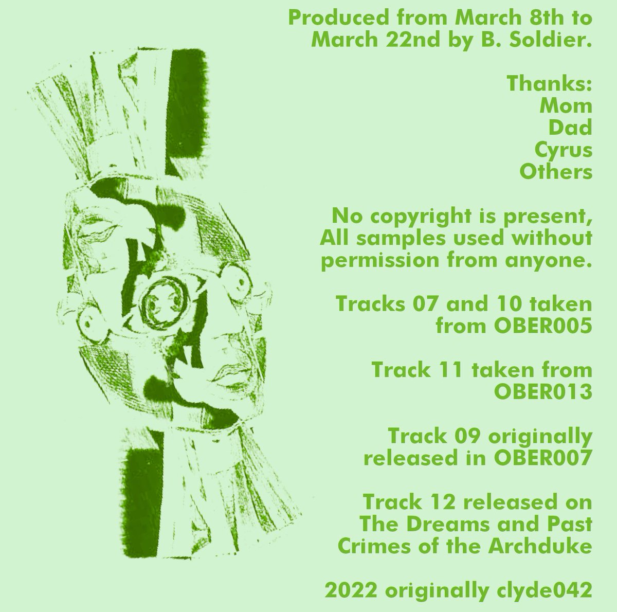 passionspiel's tweet image. [NEW] OBER120 - (Butchered Soldier: Piggy CD)

A reissue of the EP originally released on Welcome To Clydebank with six additional tracks, and some new artwork!

archive.org/details/ober120