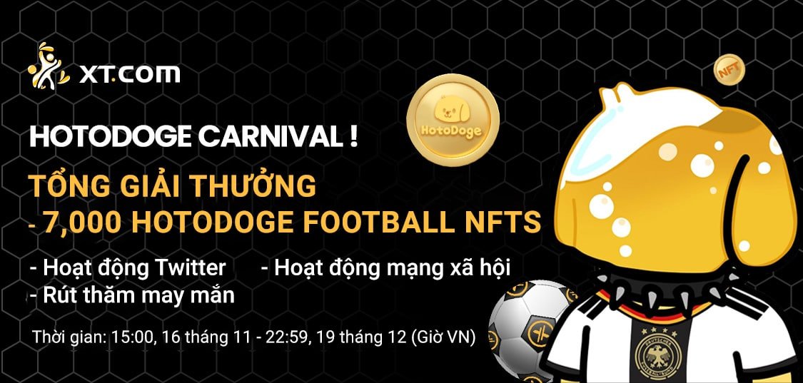 ⚽️ [WORLD CUP 22] Giveaway NFT <a href="/hotodogeteam/">HotoDoge x Qatar World Cup Arts Hackathon</a> &amp; <a href="/XTexchange/">XT Exchange 🚀</a> 

Tổng giải thưởng: 7000 HotoDoge Football NFTs 😍

👉 Link Gleam tham gia: gleam.io/bONFy/hotodoge…

Chi tiết: xtsupport.zendesk.com/hc/en-us/artic…

#Giveaways #Airdrop #NFT #WorldCup2022