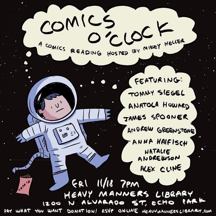 listen i know Twitter is dying or whatever but i'm really excited to do this live comics reading tomorrow night in LA with all these other comics people!!!