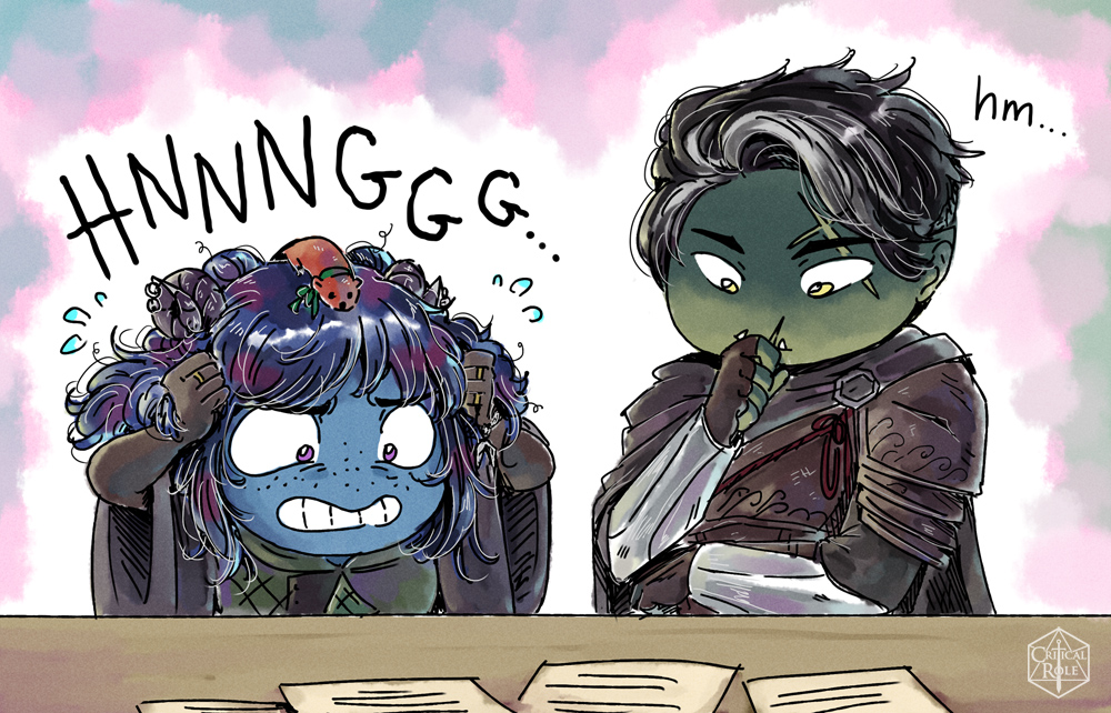 TriaElf9's tweet photo. So, yes, surprise!!!🎉🎉 I did the art for the #MightyNeinReunited trivia reel! Thank you so much @CriticalRole for bringing me on board, it was a blast! I hope everyone enjoyed them ^___^
#CriticalRole #CriticalRoleSpoilers #CriticalRoleArt #CriticalRolefanart https://t.co/16ae9mnKds