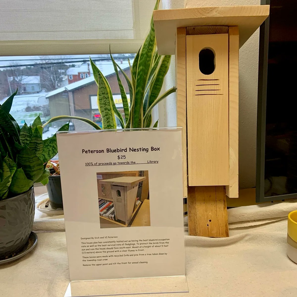 HappyPlaceGang's tweet image. BOX FOR BOOKS - We plan to add more bird nest boxes so bought this to help our local Library. A Peterson design aids in Bluebird nest success. Made with recycled wood &amp;amp; part of a Pine Tree taken down by the Township road crew. #birdbox #fundraiser #supportlocallibraries
- Mom