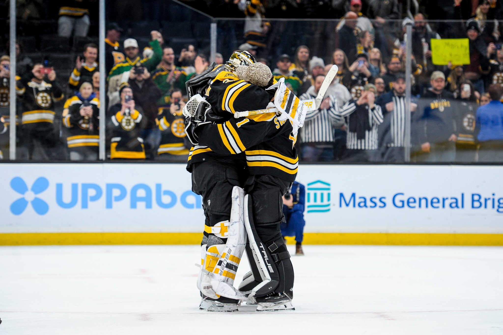 Ullmark Jeremy Swayman Boston Bruins Hug it Out Bronze Coin Photo