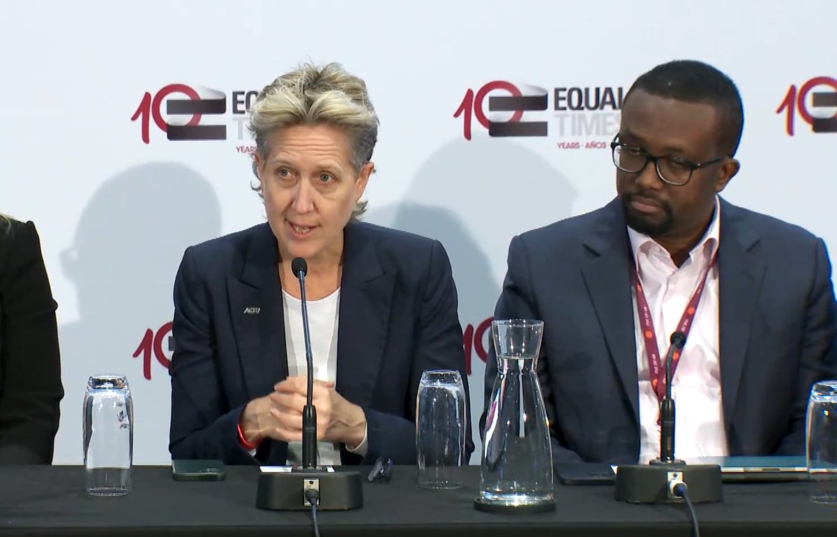 .@sallymcmanus: 'For us, democracy isn't about just showing up for elections. We plan over the long term, we're organising all the time so when the election comes working people believe they have a voice and that democracy works for them.' #ITUC22