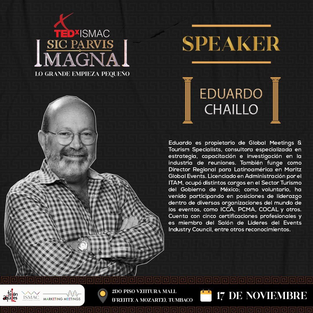 echaillo's tweet photo. Gracias a la generosa invitación de @mlcalvache hoy me tocó presentar en @TecnoUniISMAC #Tumbaco @EPMQuitoTurismo una #TedTalk #tedxismac con el tema “El poder de transformador de la Industria de Reuniones” #tedxismacsicparvismagna junto con un increíble grupo de ponentes. https://t.co/wZTaQZxxhK