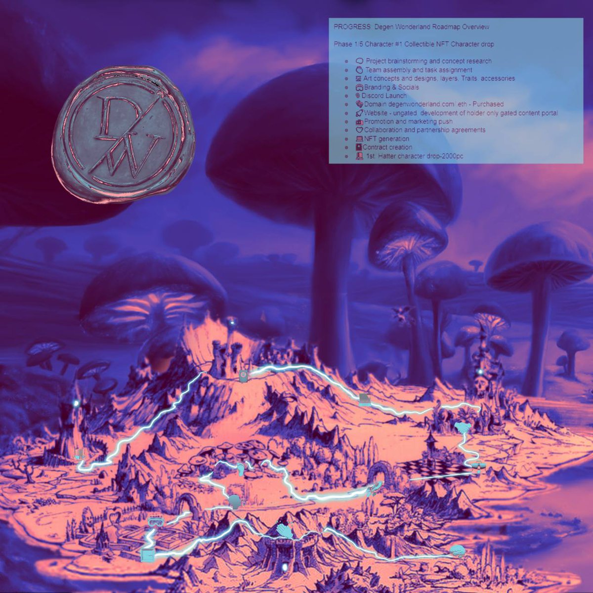 "A journey of a thousand miles begins with a single step" With Proper planning and a RoadMap that JOURNEY CAN be a Real Adventure, with many folks to meet and STORIES TO SHARE ALONG THE WAY.
The Journey TO #DEGENWONDERLAND BEGINS SOON!
#web3 #digitalcollectibles #storytellingNFTs