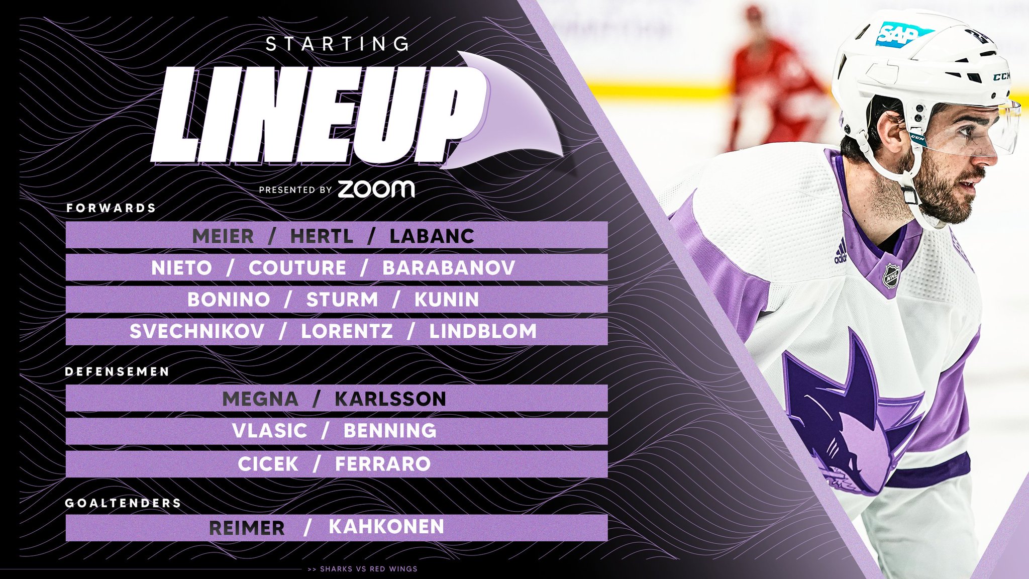 San Jose Sharks on Twitter "Our HockeyFightsCancer starting lineup! 👊