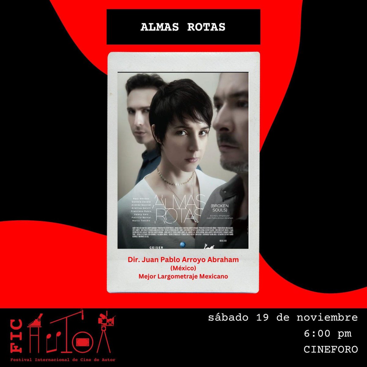 Amigos en Guadalajara:

¡No se pierdan Almas Rotas, Mejor Película Mexicana del <a href="/FICAutor/">FIC AUTOR</a> 2022, en el CineForo!
¡Sábado 19 de noviembre a las 6:00 PM!
¡Los esperamos!

#Michoacán #Cine #CineMichoacano #CineMexicano #solaris <a href="/GeiserMedia/">Geiser Media</a> <a href="/DDisfrutarFilms/">dejarme disfrutar films</a> 

via <a href="/AlmasRotasFilm/">AlmasRotasFilm</a>