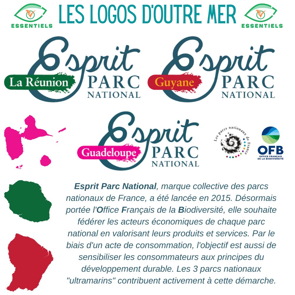 En Guyane 🇬🇫, en Guadeloupe 🇬🇵, à la Réunion 🇷🇪, la marque Esprit Parc met en valeur la production locale et le savoir-faire des professionnels. @PNFbiodiversite <a href="/OFBiodiversite/">Office français de la biodiversité</a> <a href="/png971/">Parc national de la Guadeloupe</a> @lesoutremer