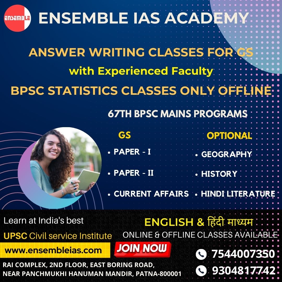 ias_upsc_india's tweet photo. ENSEMBLE IAS ACADEMY
Answer writing classes for GS
With experienced faculty
BPSC Statistics classes only offline
FOR MORE INFORMATION
CONTACT US ON 7544007350/9304817742
#trending
#trendingnow #motivation #motivational #stapoutlab
#successful #learn #students #learning #trendy https://t.co/nAUfCzsGjC