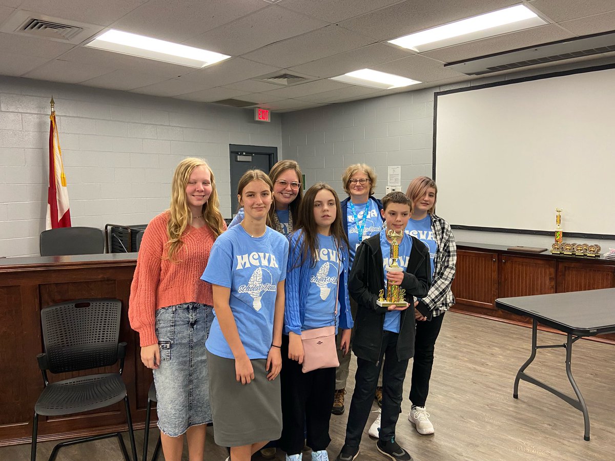 MCVARockets's tweet photo. So proud of our scholars’ bowl team! They placed 2nd in the Madison County tournament today. And Dexter Nichols won 2nd runner up as tournament MVP! We are so proud of all of you! #MCVAEveryChildEveryChanceEveryDay https://t.co/2k4L8iPn5E