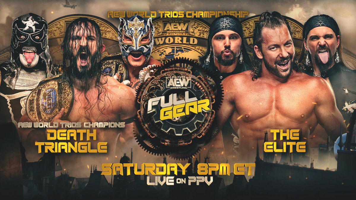 YoungBucksDaily's tweet photo. AEW Full Gear this Saturday The ELITE return and face Death Triangle how to watch 👇🏻#TheYoungBucks #theELITE #KennyOmega #MattJackson #NickJackson #SuperKickParty #BTE #AEW #AEWFullGear

🔗 Link: https://t.co/d6sRRcGBoV https://t.co/U785akEPS7
