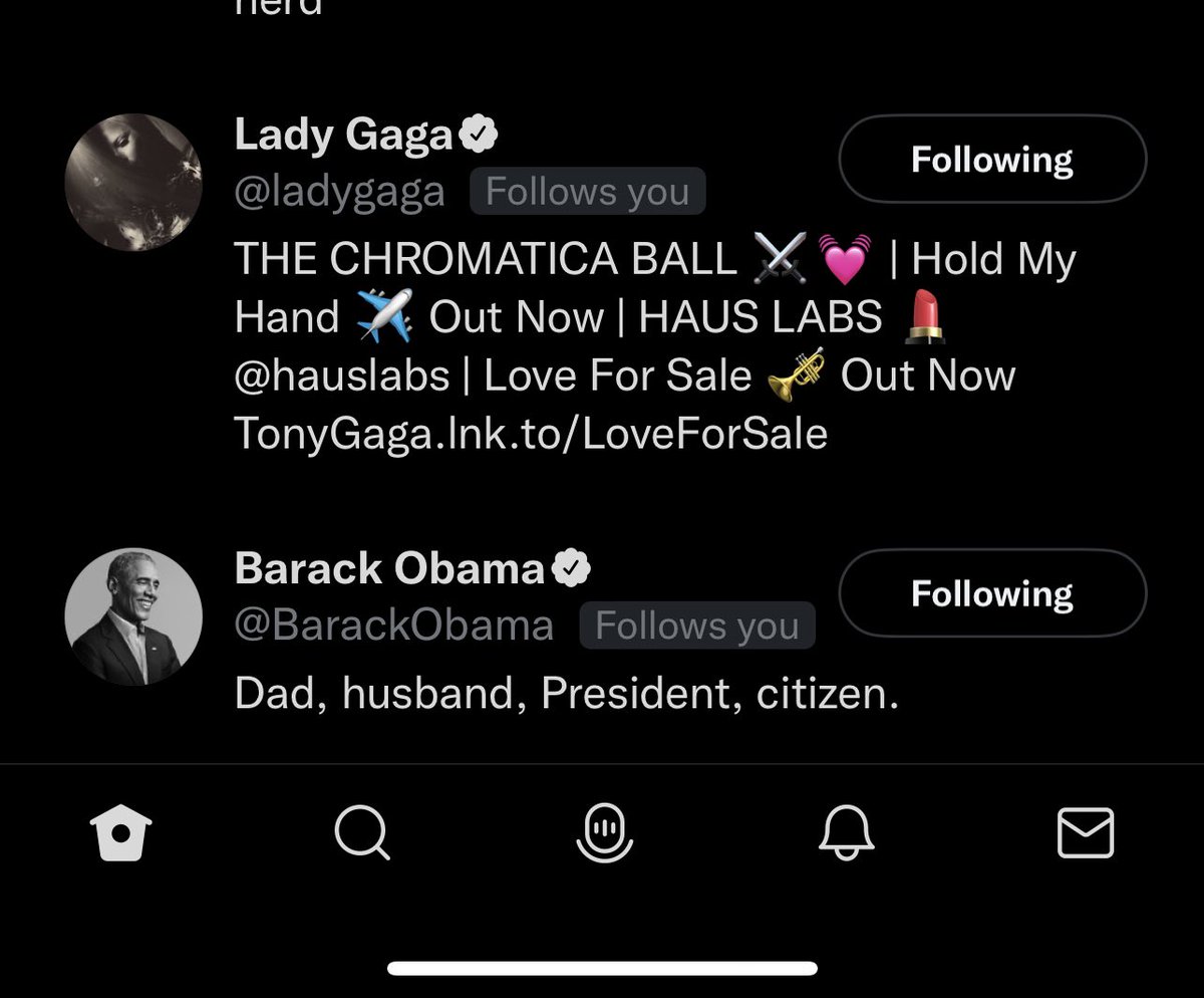 caitmwalters's tweet photo. I do want to point out that both Barack Obama and Lady Gaga follow me on this app and the least I can do tonight is share these DMs they probably never read but I definitely drunkenly sent. Life is long. And fuck Ticketmaster ✌🏻 https://t.co/V8DkKEdrio