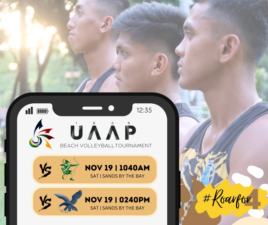 thelastwhistler's tweet photo. THE #ROARFOR4 CAMPAIGN BEGINS TOM NOV 19! Support the three peat UAAP Beach Volleyball Champion | Live stream via https://t.co/13TAbQaUw5 #GoUSTe #DefendTheCrownUST https://t.co/ckwjUoIDN6