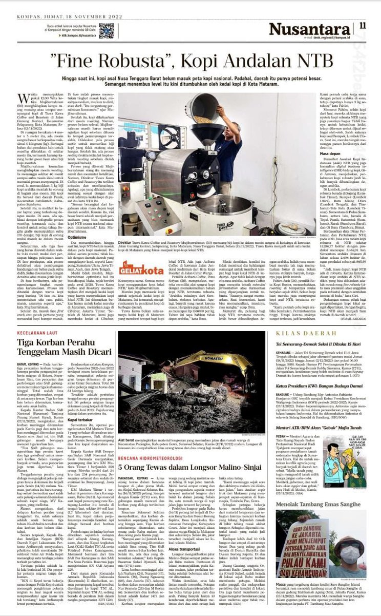 Sepamat siang sahabat TUWA KAWA Coffee &amp; Raostery. “Fine Robusta” masa depan kopi NTB kompas.id/baca/nusantara… #coffeentb #coffeeroastery #kopintb #ntb