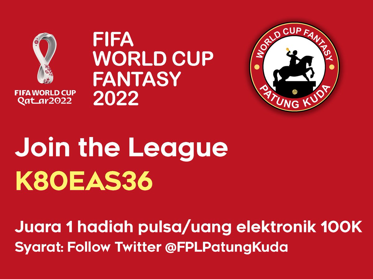 Selamat hari Jumat berkah, selamat menyambut weekend, selamat menyambut Piala Dunia yang kayaknya sepi sepi aja ini hehe

Tapi gapapa, mari tetap kita ramaikan, nominal tidak seberapa, syarat cuma follow akun twitter ini

Likes dan RT sangat kami apresiasi, cheers teman-teman!