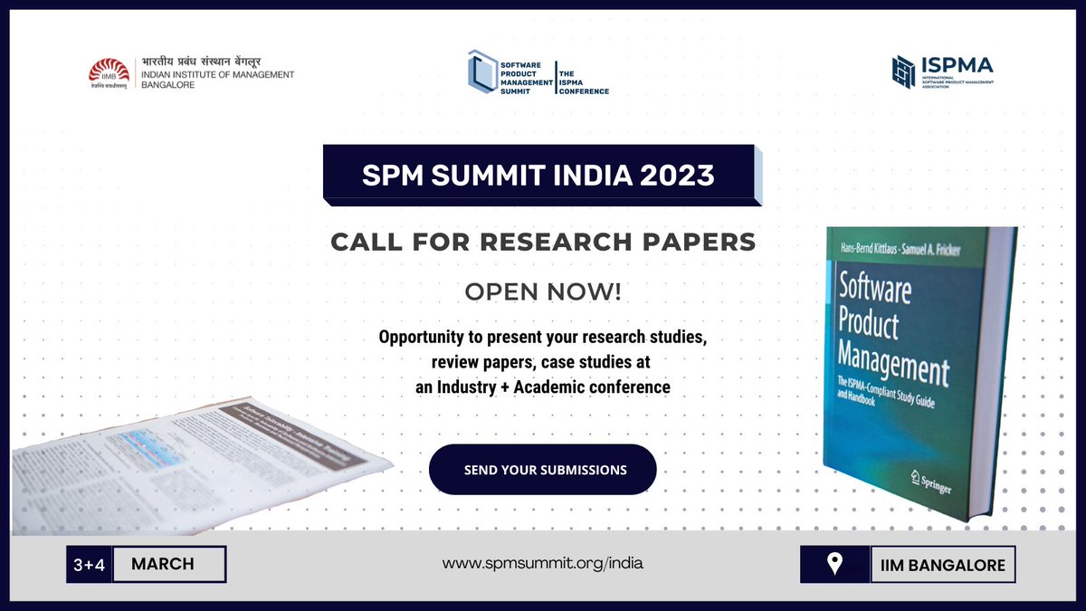 IspmaIndia's tweet image. Call for academic papers open now! Submit your research work here: lnkd.in/gScX-f6u. 

#software #it #softwareresearch #research #informationsystems #digitalproducts #ecommerce #productmanagement #productmanagers #spmsummit #fintech #healthtech #medtech #edtech #platforms