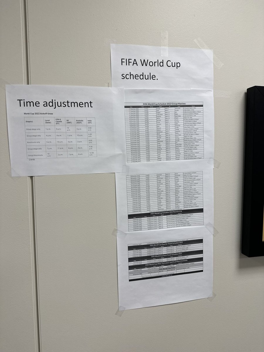 YazaNry's tweet photo. The most important announcement in the office. 
#QatarWorldCup2022 https://t.co/P4KqFwWlZr