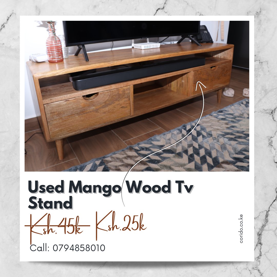 CoridoKE's tweet photo. A clean and modern looking used Mango wood tv stand is up for grabs. Been used for a year but is still in mint condition.
Price: Ksh.25k
Location: Karen, Nairobi
Contact: 0794858010
#tvstand #tv #furniture #used #secondhand #corido https://t.co/bkYWNXTQ61
