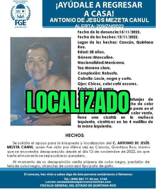 Comisión de Búsqueda Quintana Roo (@busqueda_qroo) on Twitter photo 