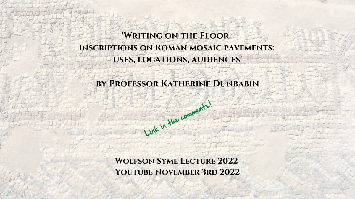 An interesting lecture on Youtube on inscriptions in ancient mosaics. It's only an hour so worth getting a coffee and taking some time out to watch. youtu.be/5LeShFgrLAY