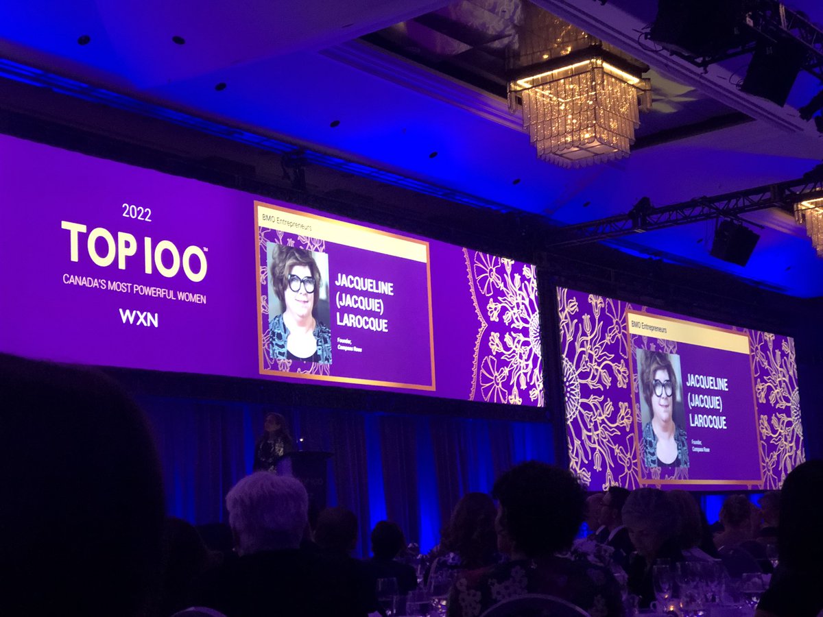Congratulations <a href="/JacquieLaRocque/">Jacquie</a> for being named Canada’s #WXNTop100 Most Powerful Women! 

Thanks <a href="/CompassRoseGr/">Compass Rose</a> for including me in such an inspirational night!