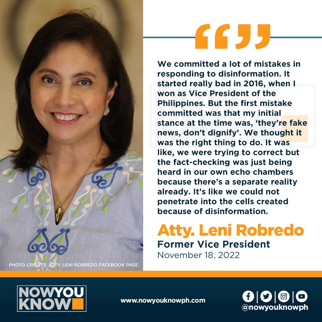 Former Vice President Leni Robredo has spoken about the fight against disinformation in the Philippines during the Obama Foundation’s Democracy Forum, even acknowledging they made mistakes in addressing so-called fake news.