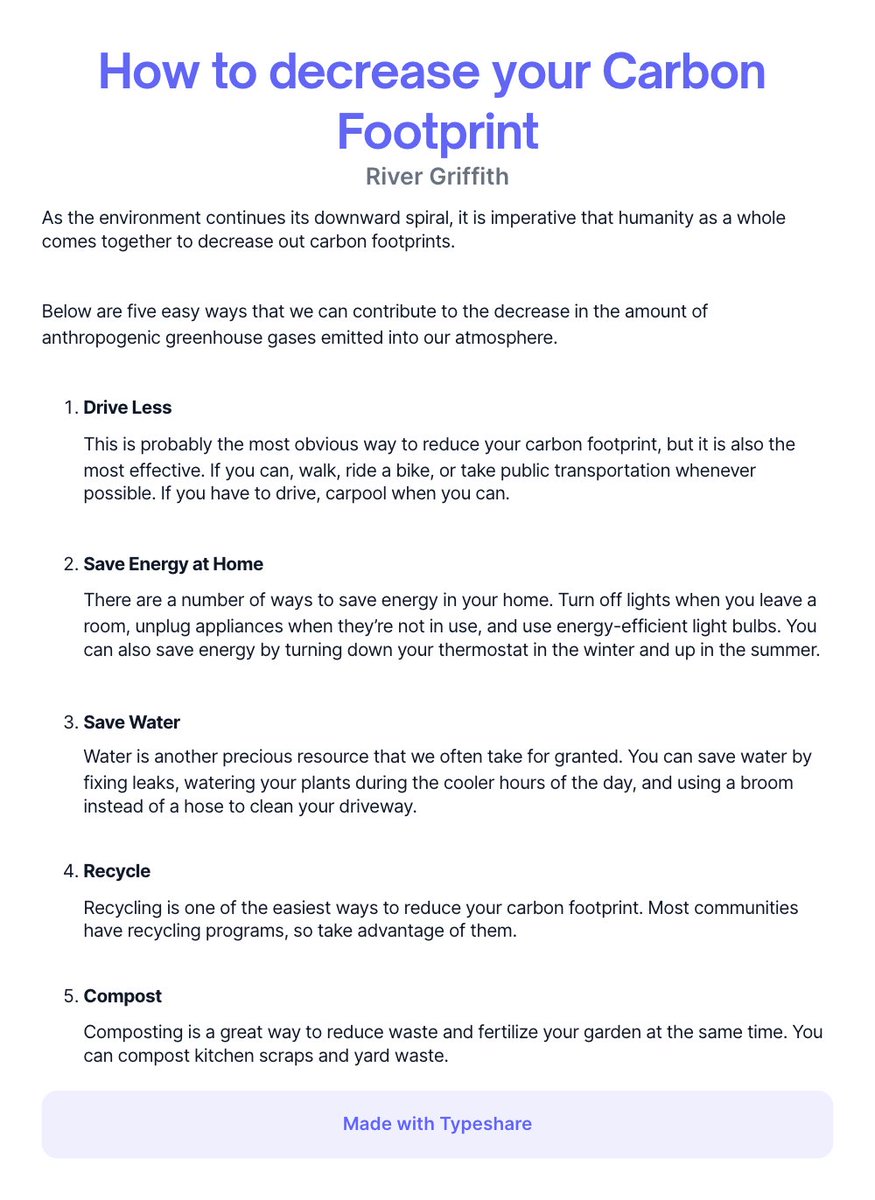 rrivergriffith's tweet photo. In our society it is becoming more and more important to reduce greenhouse gas emission, below are 5 ways to do just this. https://t.co/vHfVsvbnS4