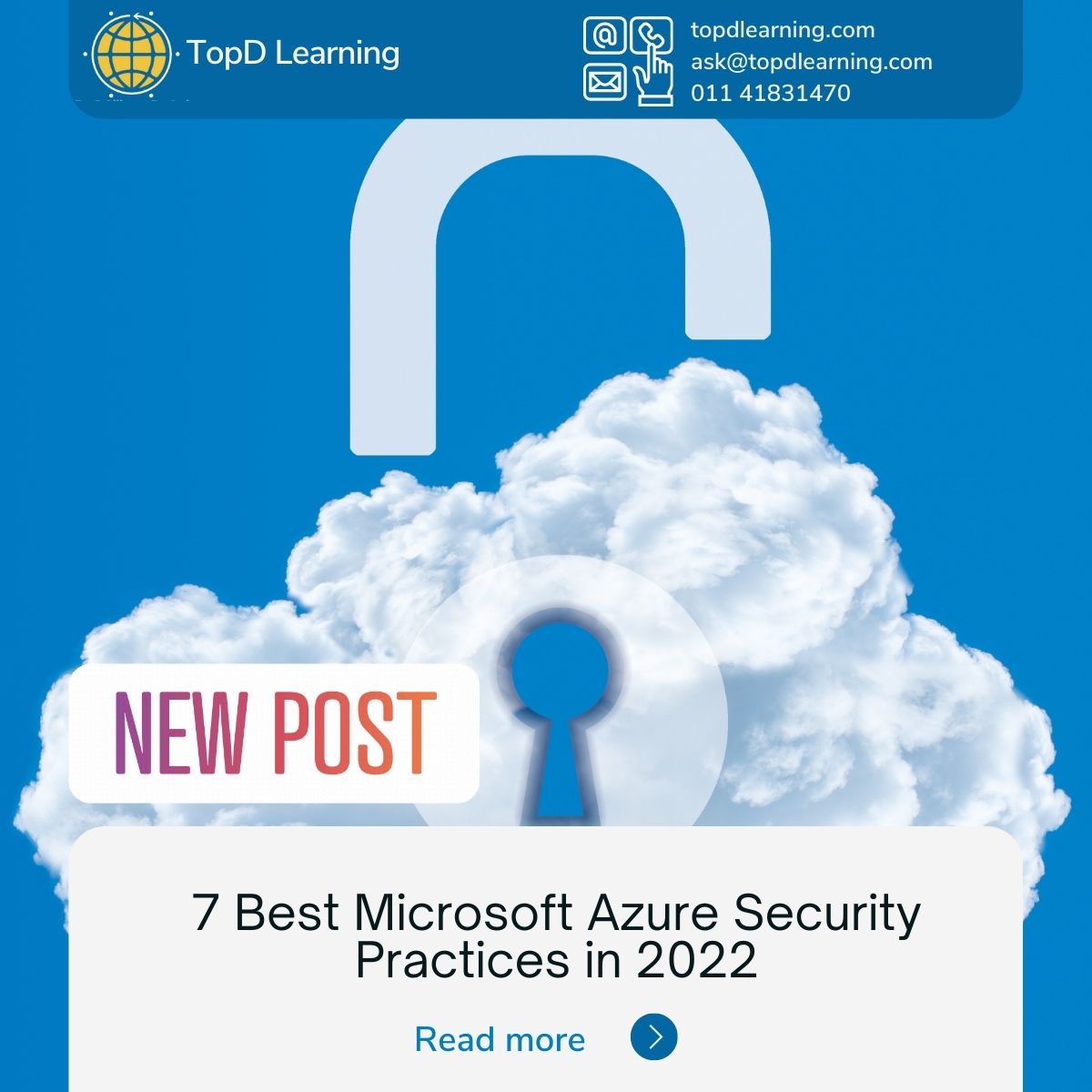TopDAlliance's tweet photo. What is Azure Security? What are the 7 best Azure practices for 2022?

Read more: https://t.co/2boeV19SPG

#topdalliance #topdlearning #azure #microsoftazure #azuresecurity #microsoftazuresecurity #azurecertification #onlinecourses #cloudcomputing... https://t.co/psD3IC8hhm https://t.co/tvv1RJMaiv