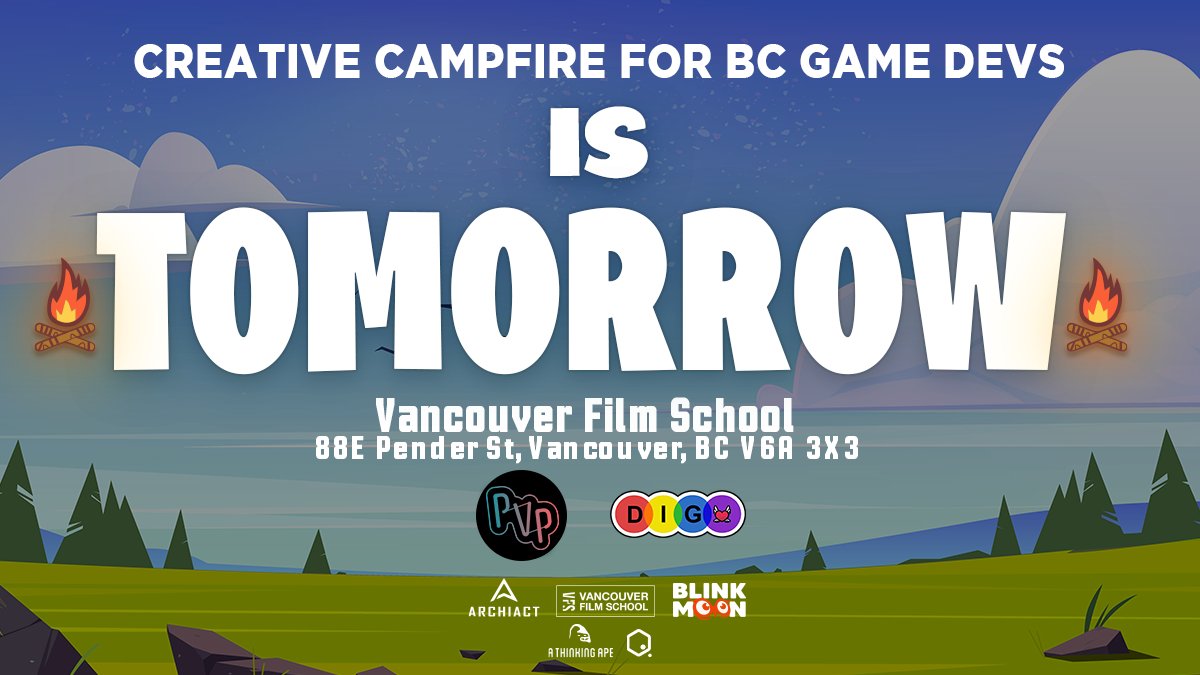 Diversity in Games (@digcommunity) on Twitter photo We are now ONE day away! Join us at <a href="/VFS/">Vancouver Film School</a> with <a href="/PVPcircuit/">PVP Circuit</a> on Nov 19th at 10:30 am PST for our 🔥 Creative Campfire 🔥 for Game Devs!
Get your tickets here!
eventbrite.ca/e/creative-cam… We are now ONE day away! Join us at <a href="/VFS/">Vancouver Film School</a> with <a href="/PVPcircuit/">PVP Circuit</a> on Nov 19th at 10:30 am PST for our 🔥 Creative Campfire 🔥 for Game Devs!
Get your tickets here!
eventbrite.ca/e/creative-cam…
