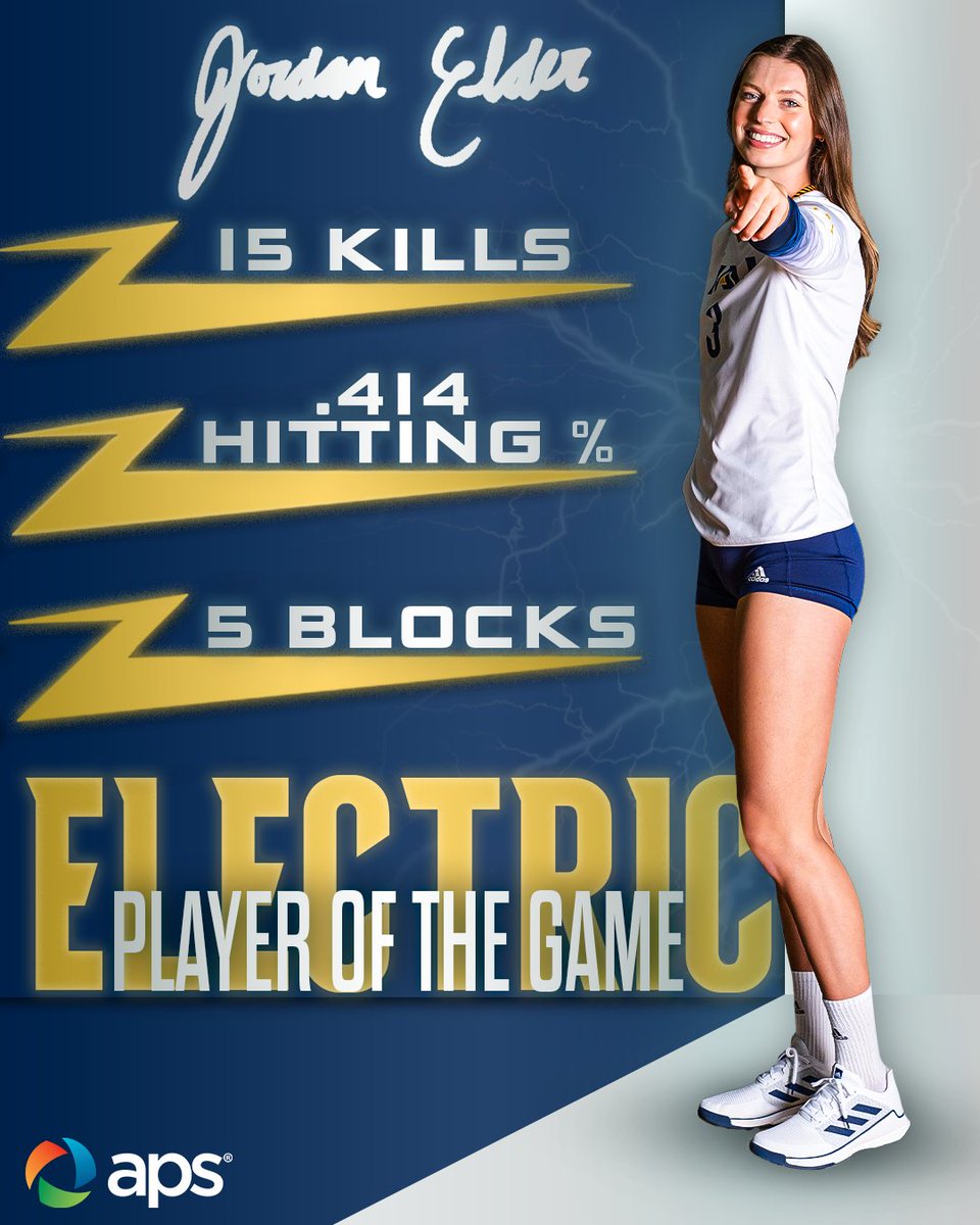 Tying her career-high in kills and hitting .414 to help us set a season-high hitting percentage as a team, <a href="/jordan_elder3/">jordan</a> is your APS Electric Player of the Game!

#RaiseTheFlag | #BigSkyVB