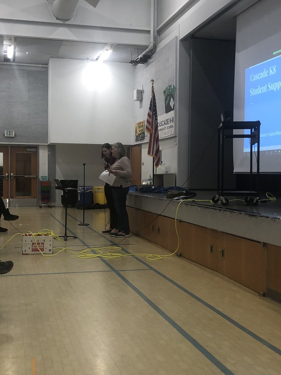 CascadeK8's tweet photo. Teacher leadership at our Cascade K-8 Community Meeting. Thanks to our amazing teachers for sharing MTSS information with families. https://t.co/0wzuXbBL14