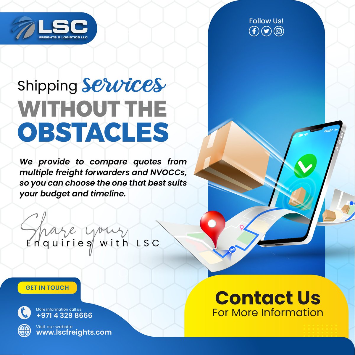 llc_lsc's tweet photo. Providing shipping services without obstacles!
For more information:
Call- +97143298666
Visit- https://t.co/9wPK9GBB0f
#lscfreights #lsc #freights #shippingservices #shipping #shippingcontainer #shippingcargo #cargoshipping #worldshipping #shippingservice #cargoship #dubai https://t.co/FHhqxyMMrF