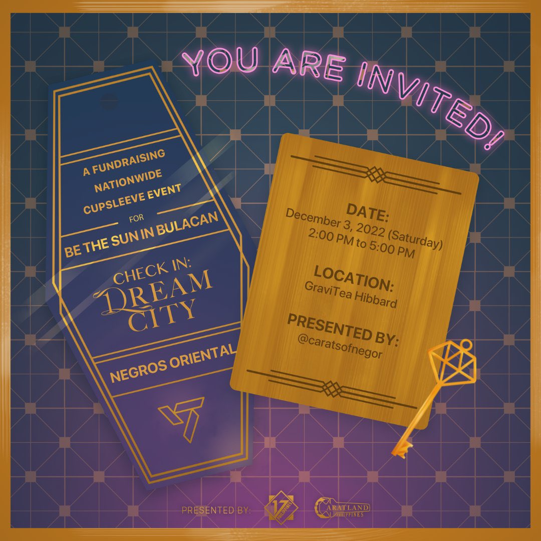 caratsofnegor's tweet photo. Yep, two events in two consecutive weeks! 😉

🗝️ CHECK IN: DREAM CITY IN NEGROS ORIENTAL 🗝️

📍 GraviTea, Hibbard
🗺️ https://t.co/uK0WLpNHCT
📆 December 3, 2022
⌚️ 2 - 5PM

Join us, Negrense CARATs!
https://t.co/tXbFThCwcK

#CaratsNegOrEVENTS
#SectorNER https://t.co/GZbWbvXkyW
