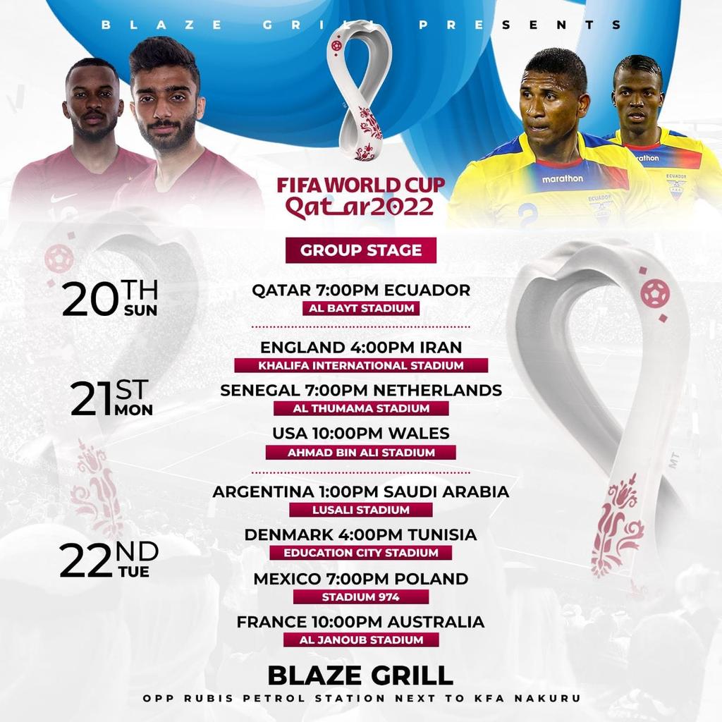 BlazeNakuru's tweet photo. Football season if fully on throttle as we start streaming WORLD CUP live on our big screens this weekend. Catch all the action live on our projector &amp; big screens. 

Tag your betting mates and tell me form ni #tufikeblazenakuru

#blazegrillnakuru
#worldcup https://t.co/jOWQZu9TJF