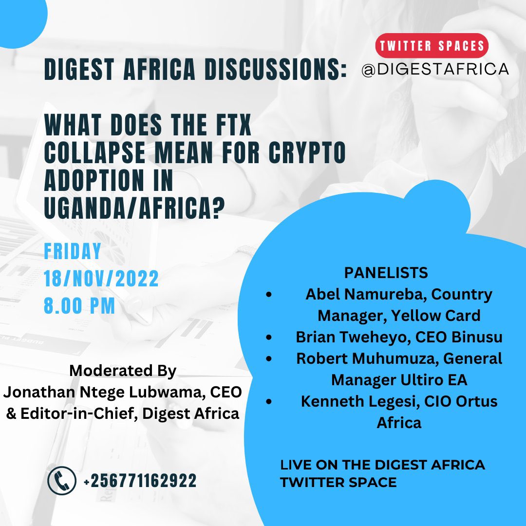 I'll be on a panel with <a href="/sklegesi/">Legesi</a>, <a href="/TwhyBrian/">Twhy Brian</a> and <a href="/AbelNamureba/">Abel N🌪</a>; moderated by @LubwamaWrites <a href="/digestafrica/">Digest Africa</a>