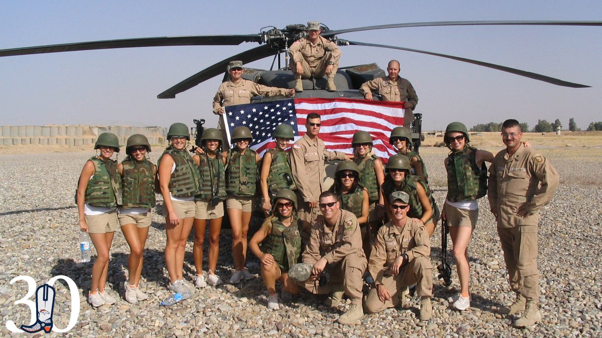 BroncosCheer's tweet photo. #ThrowbackThursday to our first military tours in honor of the upcoming #SaluteToService game! 🇺🇸✨
Purchase 50/50 #BroncosRaffle 🎟 benefiting our #CheerForTheTroops Campaign ➡️ https://t.co/dgBJzwOA2F
#DBCAt30 | #TBT https://t.co/luQm8Gex3m