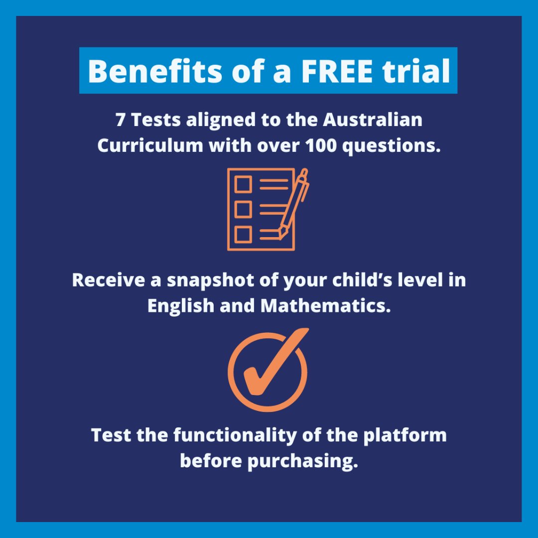 TestExcel's tweet image. Our FREE 7-Day Trials are available for each year level and include:
👉7 Tests aligned to the Australian Curriculum.
👉A snapshot of your child&apos;s level.
👉Test platform functionality.

Click the link in our bio to start your FREE trial today!😀

#exceltestzone #naplan #freetrial