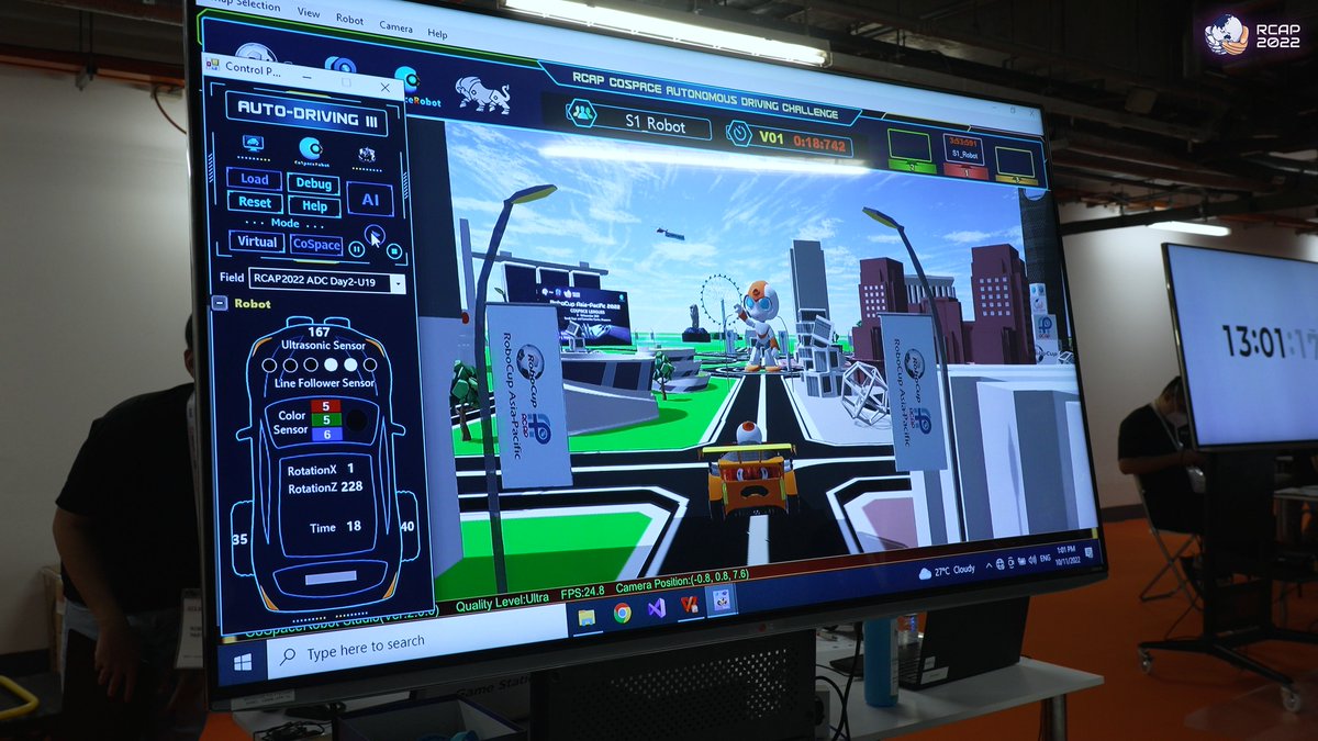 RoboCupAP's tweet image. 𝗛𝗶𝗴𝗵𝗹𝗶𝗴𝗵𝘁𝘀 𝗼𝗳 𝗥𝗖𝗔𝗣 𝟮𝟬𝟮𝟮 𝗖𝗼𝗦𝗽𝗮𝗰𝗲 𝗙𝗶𝗻𝗮𝗹𝘀 (𝟭)
#RoboCup #RCAP #rcap2022 #RCAPacademy #cospace #CoSpaceRobot #EduTECHAsia #singapore #ai #robots #cs #computerscience #future #autodriving #Rescue #ADC #AutoDriving #Challenge #Tesla #Travel #Education