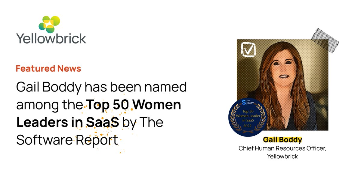 bpalaya's tweet photo. We are proud to announce that our very own Gail Boddy, VP of Human Resources, has been named among the Top 50 Women Leaders in SaaS by @SoftwareReport1. Congratulations, Gail! 🎉🙌
https://t.co/jJ2vBqlG4O https://t.co/hNCZpR0bDo