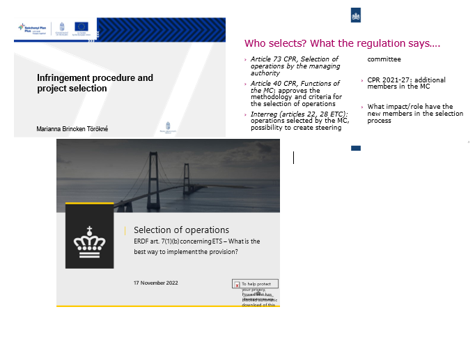 RegioCoP's tweet photo. Active debate in the #SelectionOfOperations Community on #infringementprocedures, decisional process of #projectselection and #ERDF-#ETS investments. Thanks to all practitioners and Champions Ida Jensen, Bähn Johanna, Törökné Brincken Marianna, Gilda Niculescu, Valentin Ignatov. https://t.co/iQU2rZJo4f