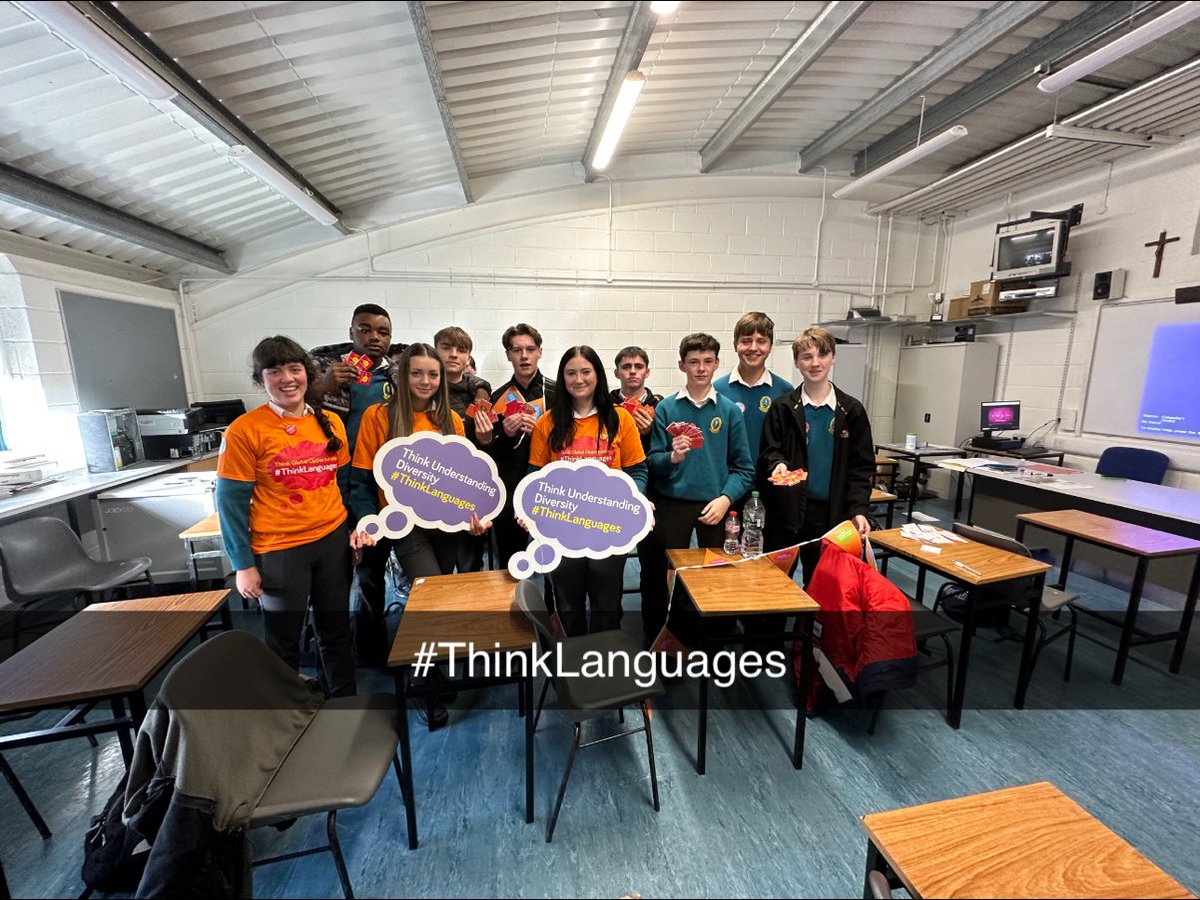 MounthawkMercy's tweet photo. Yesterday was an incredibly busy day for TY students as they marked 'Think Languages' day with a variety of activities:
Spanish Flamenco Dancing
Chinese Calligraphy
Polish for Beginners
Romanian for Beginners
World Cinema 
EU Interpreter 
Irish Sign Language 
##ThinkLanguages https://t.co/6EjduslD82