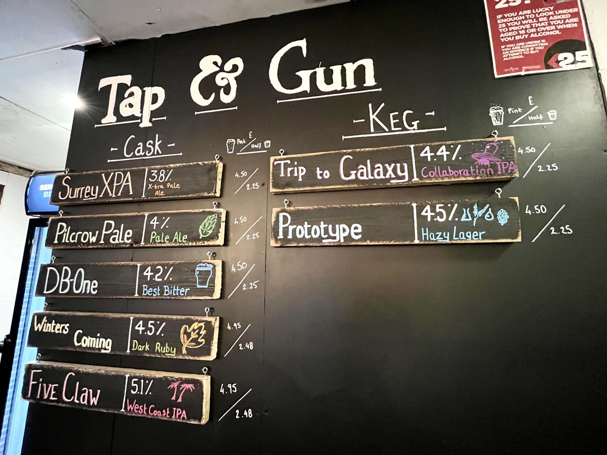 Dorking_Brewery's tweet photo. Look at our all-new blackboard. 😍
#TapAndGun #BrewedInSurrey https://t.co/q48IDt05Et