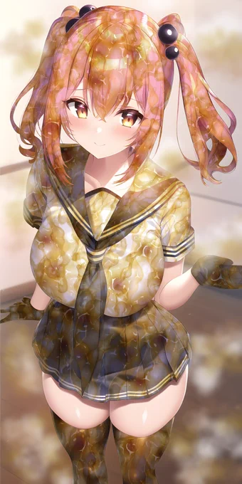 セーラー服の女の子にぶっかけ無洗浄 