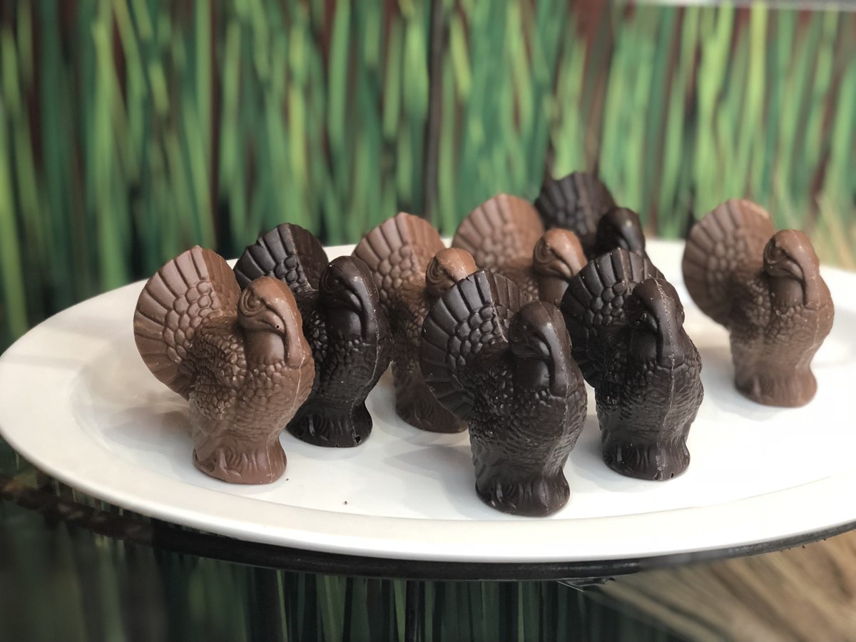 Did you know that a group of turkeys is called a rafter? Stop in to our Pine St store this weekend to get a rafter of chocolate placesetting turkeys for Thanksgiving! Don't forget to grab some quarts of our small batch, housemade ice cream to go with your pie, on sale 2 for $20!