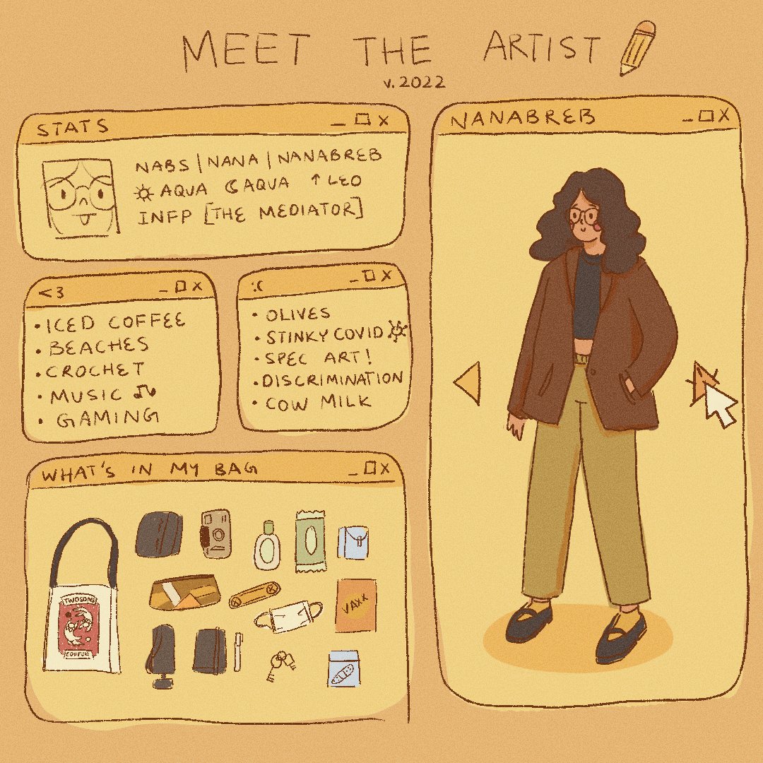 nanabreb's tweet image. Where to find me if twitter actually shuts down!! :')
🎨instagram.com/nanabreb
🥐lilbreb.tumblr.com
🌻twitch.com/nanabreb (hiatus)
💛linktr.ee/nanabreb
