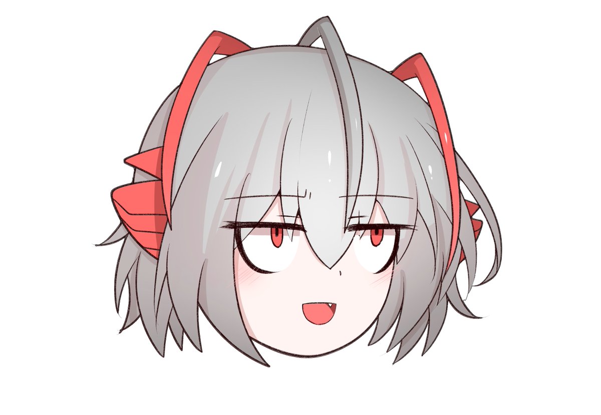 w (arknights) grey hair 1girl solo red eyes white background simple background horns  illustration images