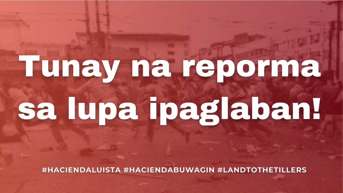 CSJP_RTU's tweet photo. Ang @CSJP_RTU ay kaisa sa panawagan ng laksa-laksang masang anakpawis sa pagkakaroon ng tunay na reporma sa lupa at hustisya para sa mga naging biktima ng Hacienda Luisita Massacre! Lupa hindi bala!

#HaciendaBuwagin
#StopKillingFarmers https://t.co/9bhc2QSnEa